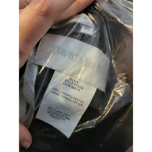 David's Bridal Latte Spaghetti Strap Bridesmaid Dress Lined A-Line Sz 4 - Picture 5 of 5